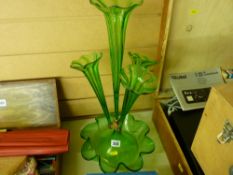 Four flute Victorian glass table epergne