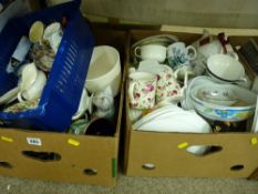 Two good boxes of mixed crockery and teaware