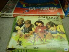 Large boxed game - 'Ambush' by Condor Toys and a large boxed game 'Crossfire' by Ideal