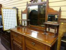 Edwardian mahogany mirror backed sideboard