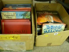 Two boxes of LP records, mostly boxed sets