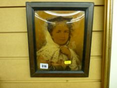 Framed crystoleum of a young girl