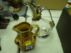 Rare Masons Ironstone 'Bandana' ware hexagonal jug and a good quality wine jug in the form of a bird