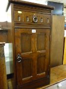 Priory style oak bedside pot cabinet