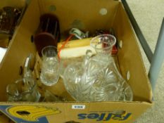 Box of vintage glassware etc