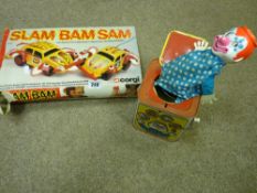 Boxed Corgi 'Slam Bam Sam' and a Mattel tinplate 'Jack-in-the-Box'