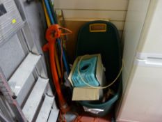 Parcel of long handled garden equipment, garden tub and a Flymo strimmer E/T