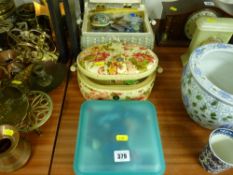 Two wicker sewing baskets and contents etc