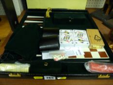 Cased Backgammon and Draughts game set etc