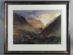WILLIAM SELWYN coloured limited edition (254/500) print - Llanberis Pass, signed in full, 44 x 59