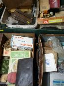 A LARGE PARCEL OF WELL USED FLY FISHING ACCESSORIES, all contained in a box and two small suitcases