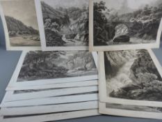 ELEVEN NORTH WALES LANDSCAPE SCENES UNCOLOURED by J SMITH and printed by J C STADLEY, all
