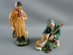 TWO ROYAL DOULTON CHINA FIGURINES 'The Shepherd' HN1975 and 'The Master' HN2325, 22.5 and 15 cms