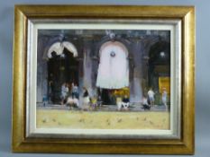 GORDON RADFORD oil on board - Venetian scene with numerous figures, signed in full and entitled