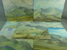 WILFRID J COLCLOUGH seven oils on board, unframed - Welsh landscape scenes, various, all signed,