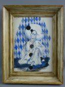 KAREL LEK watercolour/mixed media - study of a seated clown, 22.5 x 16 cms