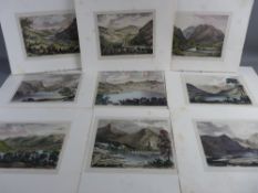 NINE COLOURED PLATES AFTER H L JONES, published by Hullmandel, North Wales landscape scenes, all