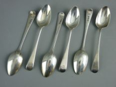 SIX EARLY 19th CENTURY SILVER TEASPOONS - four 1807/1808 and two 1820, total 3.3. troy ozs
