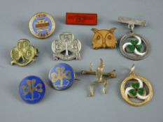 GOLD, SILVER, ENAMEL & OTHER METAL GIRL GUIDE BADGES to include a nine carat gold 'Thanks'