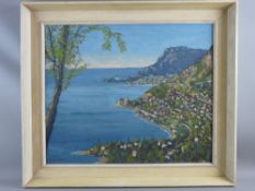 CHARLES WYATT WARREN early oil on board - French Riviera coastal scene, signed in full, 49 x 59 cms