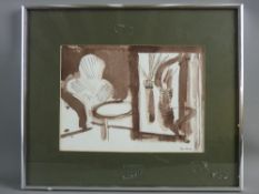 TOM NASH watercolour - still life, interior scene with plants, signed in full, 14.5 x 20 cms