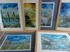 ANDREW SOUTHALL six coloured limited edition (all 250 except for one being 4/100) prints- mixed