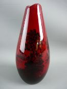 A ROYAL DOULTON FLAMBE VASE, factory backstamp and flambe woodcut '1613' to the base, 16.5 cms high
