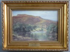 AFTER BENJAMIN WILLIAMS LEADER paint accentuated landscape print - 'Peaceful Waters', 15.5 x 24 cms