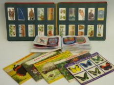 Album of tea and cigarette cards, five unused Brooke Bond collector's books and a sleeved album of