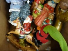 Box of seasonal decorations etc