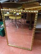 Gilt framed bevelled edge mirror