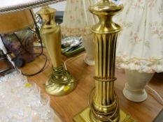Two classy brass effect table lamps and a pair of Marks & Spencer bedside lamps