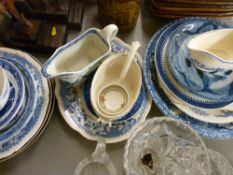 Parcel of mainly blue and white china, various makers including Myotts etc
