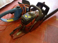 Workzone KSI 2200 electric chainsaw along with a Mountfield MC846 electric chainsaw E/T