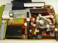 Good selection of vintage and modern wristwatches, three leather wallets and a vintage Onoto pen