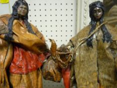 Two possibly papier mache Continental figures