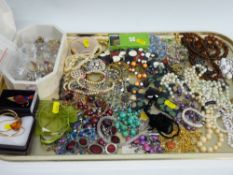 Quantity of vintage and modern costume jewellery including glass necklaces, quantity of dress