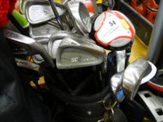 Excellent golf clubs in four bags with two manual trollies and a fitness rowing machine