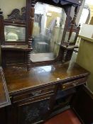 Carved front mirror back sideboard