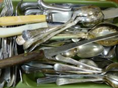 Plastic tray of loose flatware