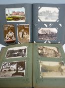 Collection of four hundred plus vintage postcards contained within two albums, mainly British