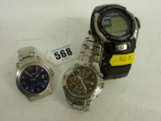 Two stainless steel gent's wristwatches and one other