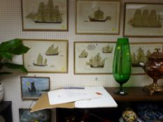 Series of shipping prints and other shipping related paintings