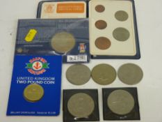 Small group of collectable coins and commemorative crowns