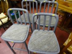 Set of four grey speckled high kitchen chairs