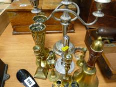 Parcel of mainly brassware and electroplate