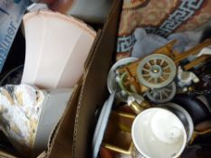 Two boxes of household items, mixed porcelain etc