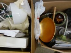 Two boxes of mixed household items