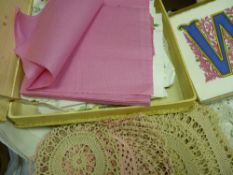 Good box of old linen
