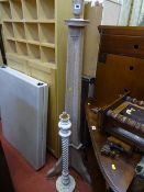 Wooden three section stand and a barley twist torchere